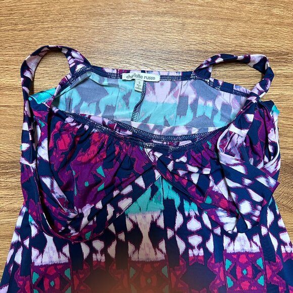 Charlotte Russe - Women's Sleeveless Blue, Purple, and White Maxi Dress - Size S - Picture 4 of 8